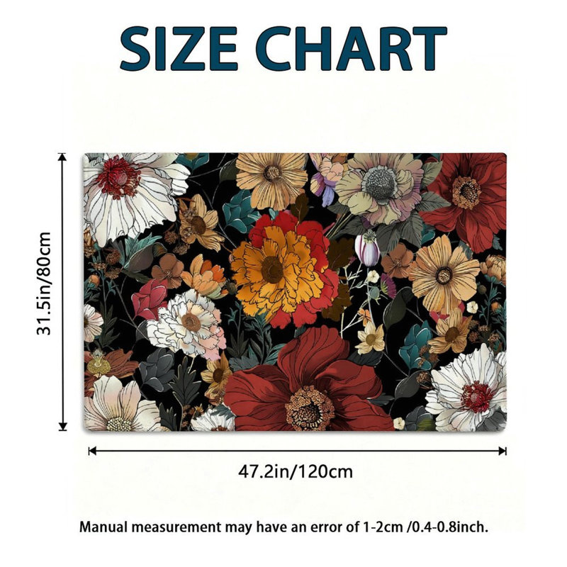Tapis antidérapant à motif de grappes mixtes rétro 120 x 80 cm