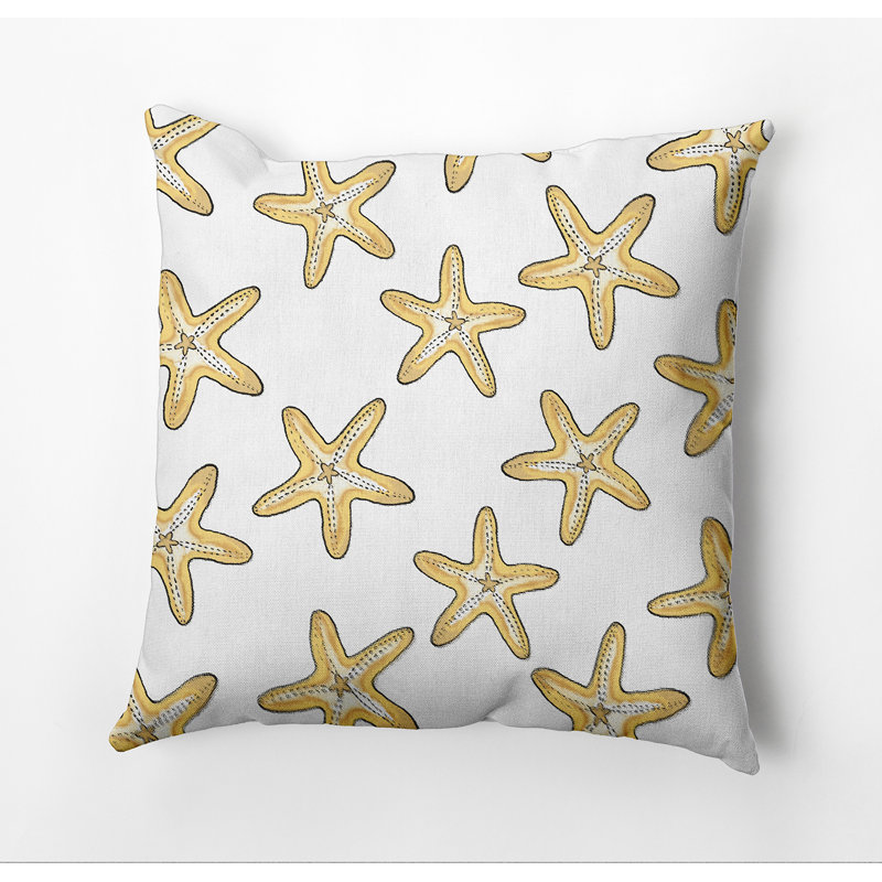 Beach Vacation Pillow Cover & Insert, 18" H x 18" W, Gold