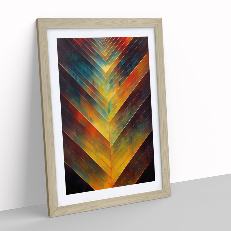 Awesome Abstract Art No.5 - Single Picture Frame Print, 46cm H x 34cm W x 2cm D, Oak Framed