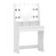 Tamme Modern Dressing Table with Lighted Round Mirror & Storage, Compact Vanity Desk-466833563
