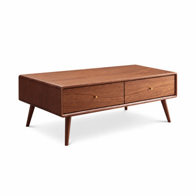 Table basse en bois massif 47,24 po MCM avec tiroirs