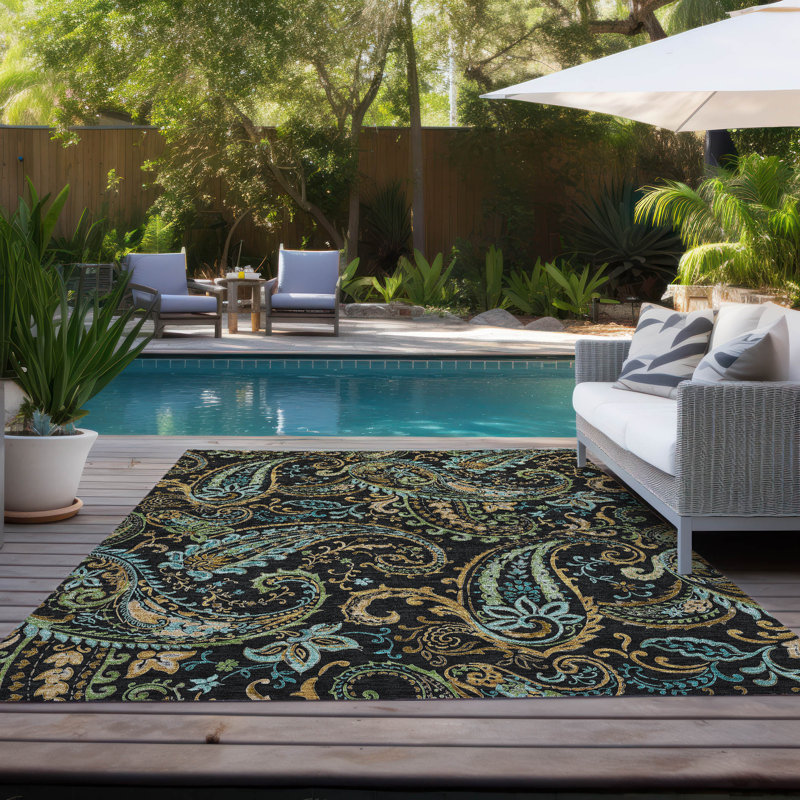 Tapis intérieur / extérieur Kinslee, Rectangle 9 pi x 12 pi