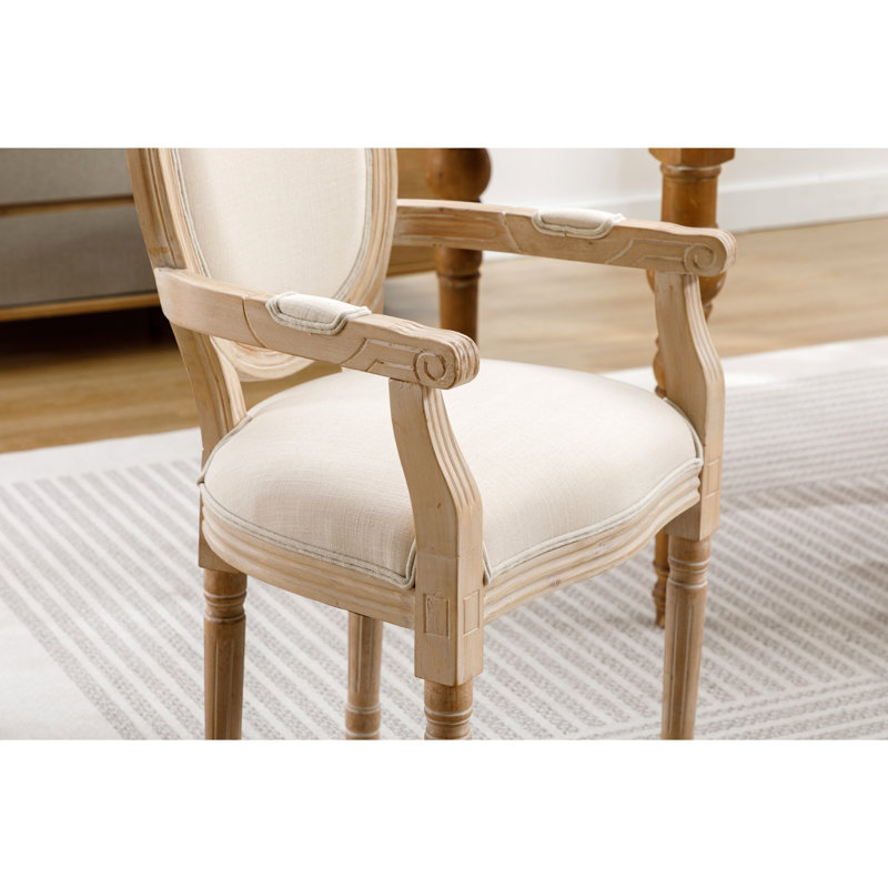 Chaise de salle à manger en bois massif de style français, ensemble de 2