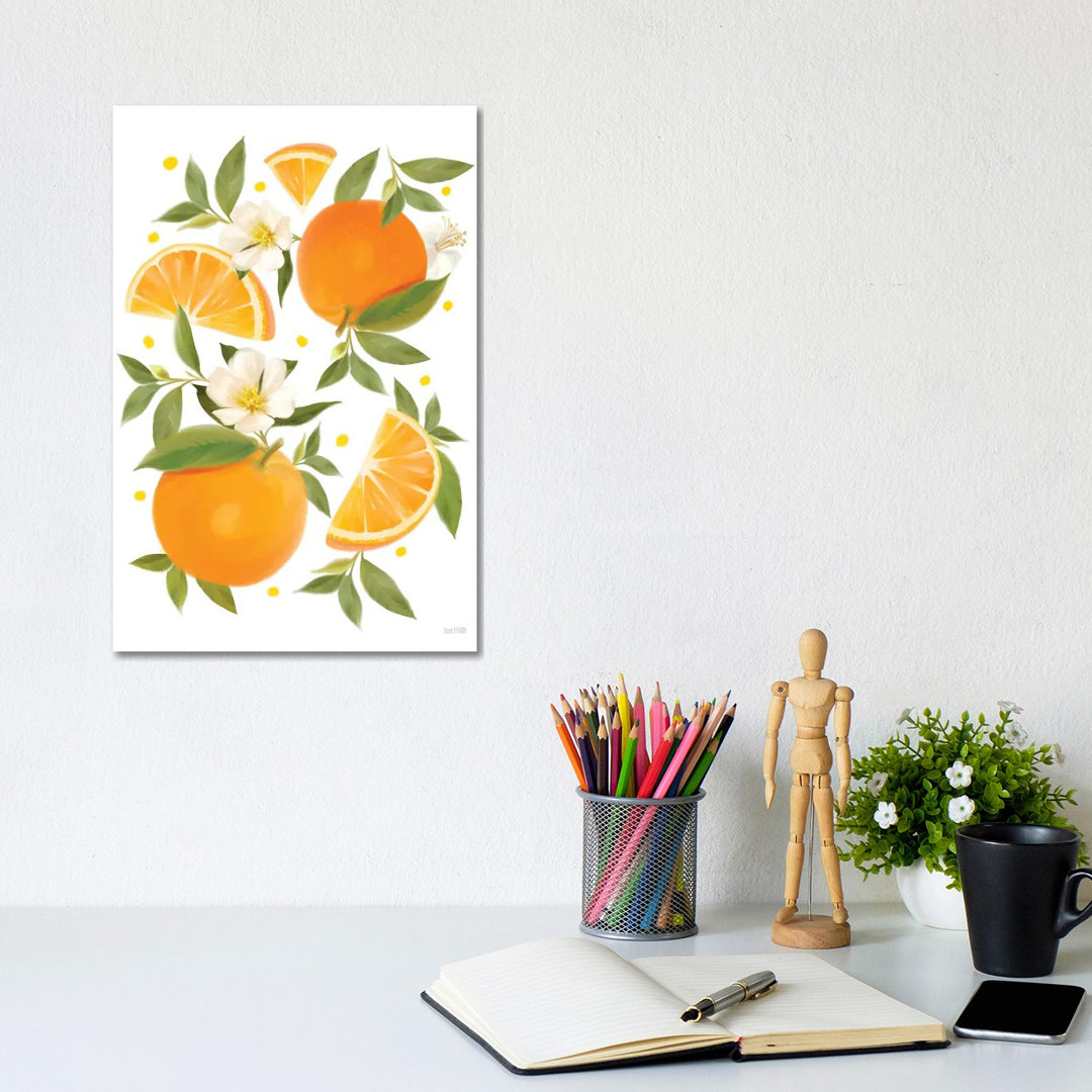 Citrus Orange Botanical by House Fenway - Wrapped Canvas Print