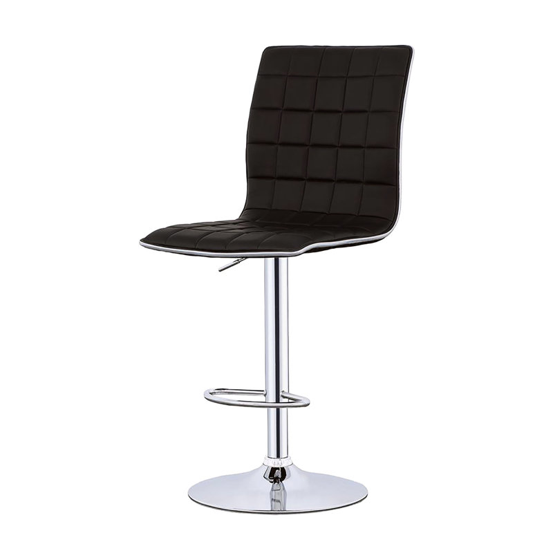De 2 tabourets de bar modernes - similicuir noir, accents, siège texturé réglable (paire) gaufré, polyvalent pour différents environnements