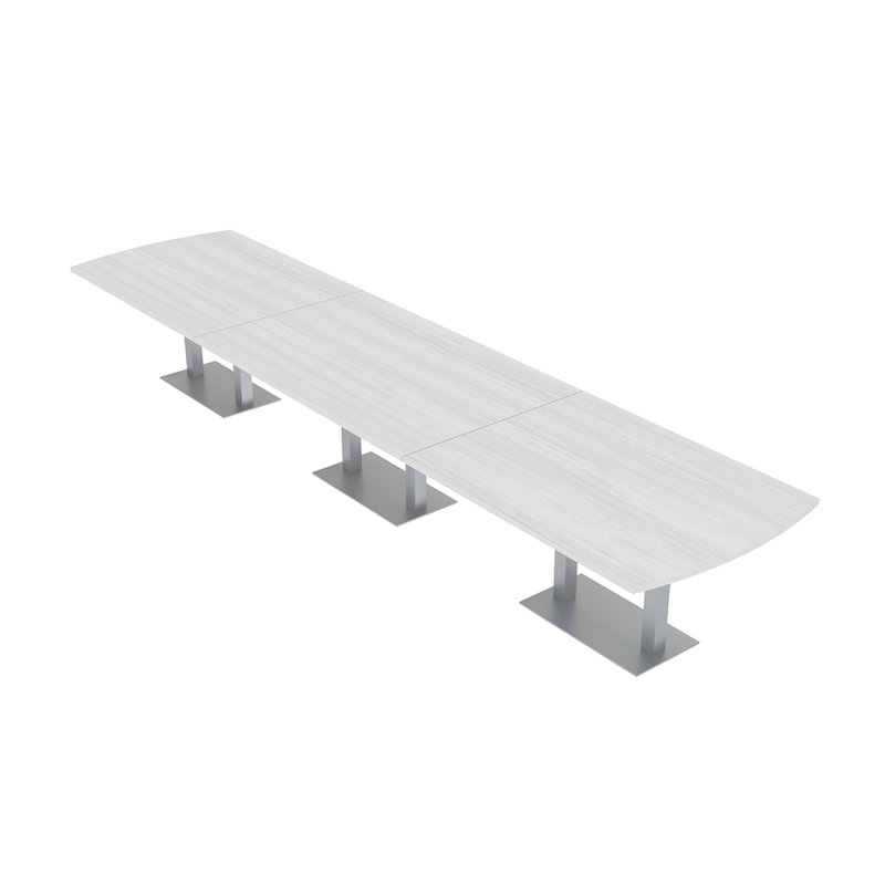 Table de conférence Pavert Arc, Cyprès blanc, Argent argent, H 30 po x l 192 po x P 48 po