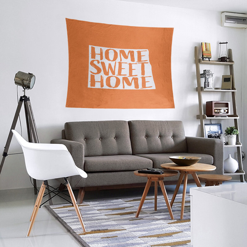 Tapisserie Home Sweet North Dakota, H 27,5 po x l 37,5 po, Orange