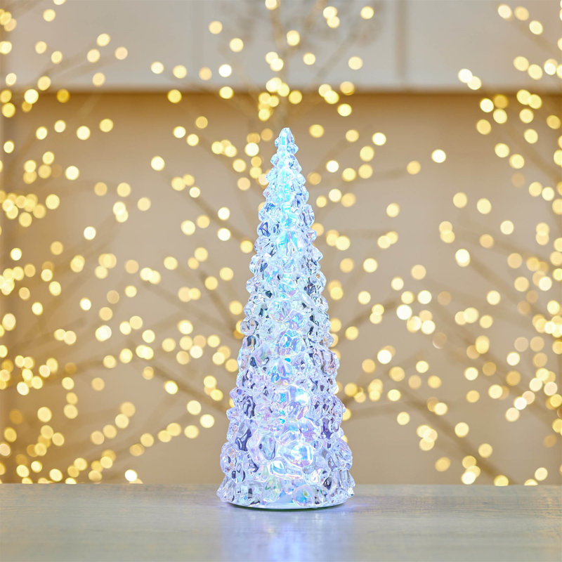 Iridescent LED Pine Tree , 13.5" H x 5" W x 5" D