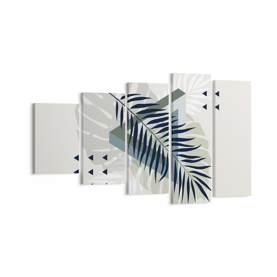 5-tlg. Leinwandbilder-Set Monstera Palm Graphics