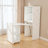 3-in-1 Extendable Desk with Storage, Rolling Wheels & White Marble Top for Small Spaces-118761724