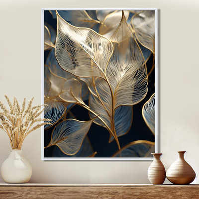 Golden Ginkgo Biloba Leaves - Leaves Wall Art Print