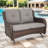 Patio Loveseat Sofa, Outdoor Wicker Loveseat with Luxury Thick Cushion, All-Weather Patio Furniture Set-101831497-101831495