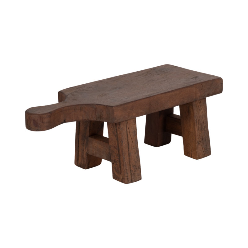 Rehausse de service en bois rustique avec poignée - plateau repose-pieds pour présentation élégante, plateau décoratif pour les accessoires de table et plateau de table basse - plateau d'appoint surélevé pour organiser les essentiels - 6 po, brun