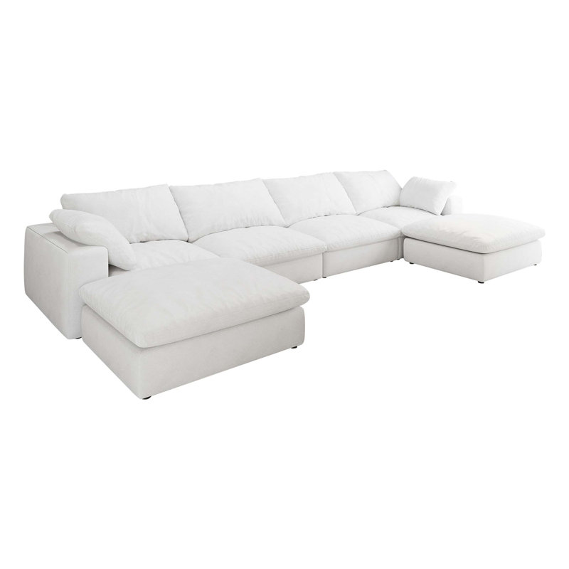 Canapé modulaire en forme de U Cloud avec 2 repose-pieds et 2 coussins de rangement Cloud