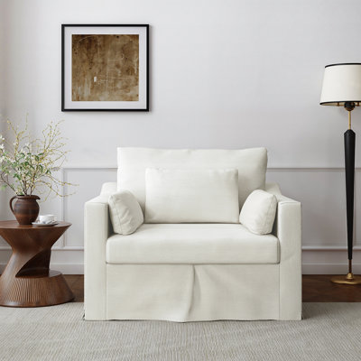 Eulon 42'' Upholstered Slipcovered Loveseat