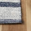 Tapis rayé bleu marine en laine / coton tissé à la main Alexio-25383727
