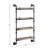 4 Tier Wall Shelf With Sandy Black And Oak, Water Pipe Look For Spacious Home Storage, 9"W Shelf, 52" Package Depth Storage In Home, 12" , 5" Height