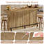 Meuble-bar à quatre niveaux de 180 cm (70,9 po) avec porte-verres à vin et repose-pieds, brun clair-2038748827