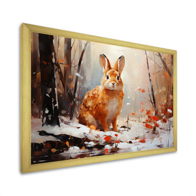 Frosty Rabbit Winter Solitude - Lapin, art mural animal