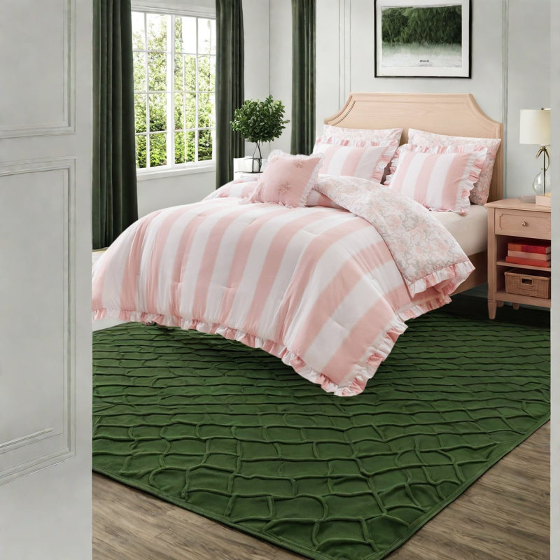 Striped and Toile Comforter Set