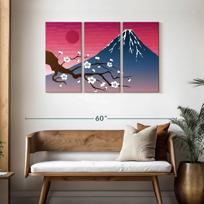 Alvord, Mont Fuji et Sakura, H 28 po x l 45 po