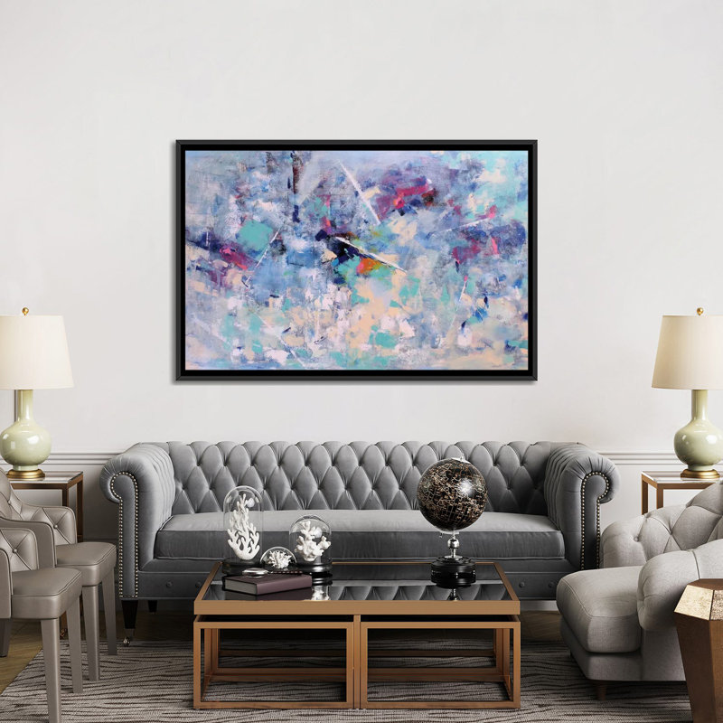 « melody ii », reproduction sur toile, H 18 po x l 26 po x P 1,5 po, Toile avec cadre noir, Pas de tapis