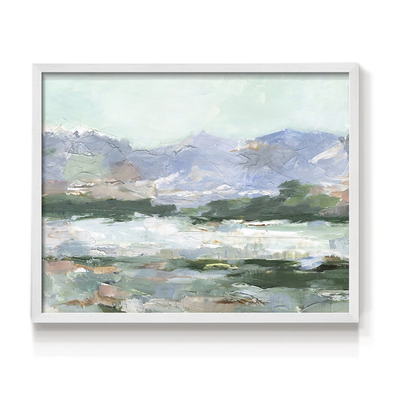 «Pastel Mountain View II», reproduction encadrée, H 8 po x l 10 po, Blanc