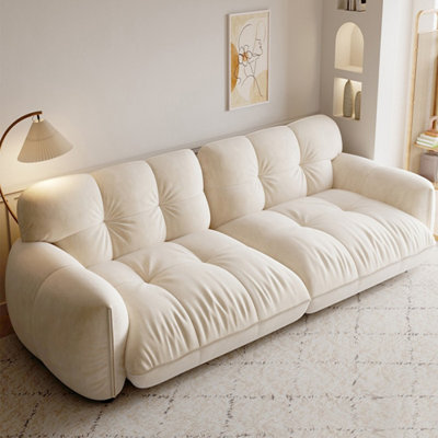 White 100% Polyester Modular Sofa cushion Loveseat