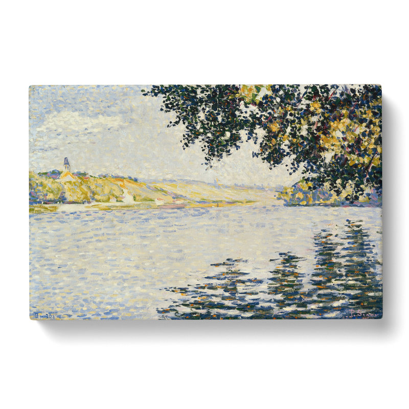 View Of The Seine At Herblay by Paul Signac - Wrapped Canvas Painting, 35cm H x 50cm W x 3cm D