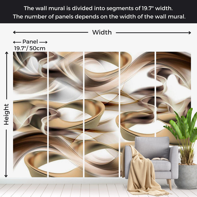 Aramide Abstract Wall Mural, 82" L x 118" W