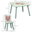 3 Piece Green Engineered Wood Kids Activity Table And Two Chairs Set Animal Print Children Play Furniture For Ages Three To Six Indoor Craft Study Station Easy Clean Surfaces