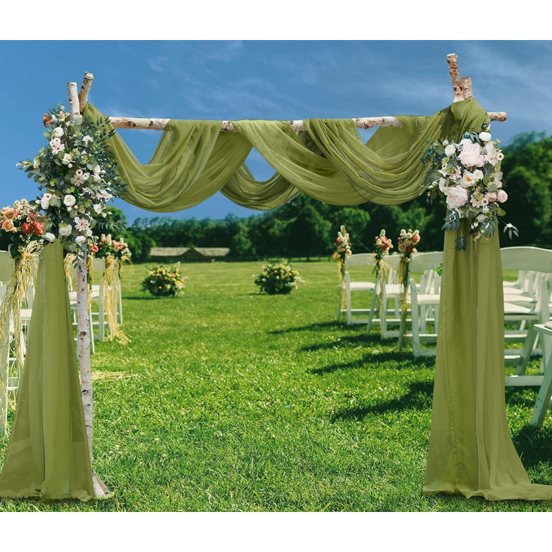 Ensemble de rideaux de mariage pour arche ou toile de fond de mariage, H 216 po x l 55 po, Vert