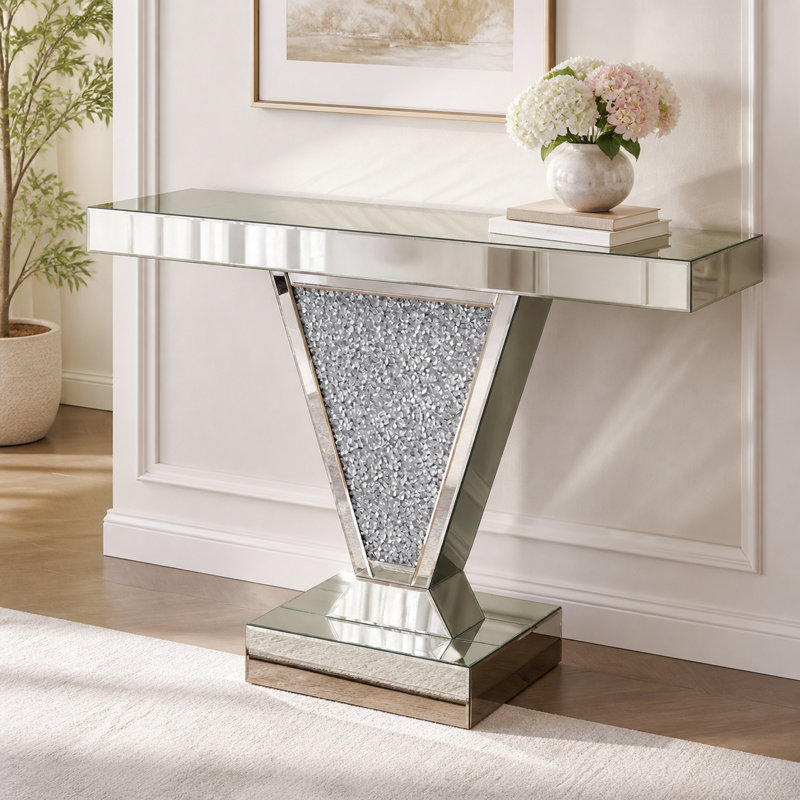 39.17'' Glass Top Console Table
