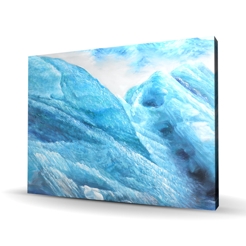 Icebergs - Art mural sur toile bleu scénique pour la décoration intérieure