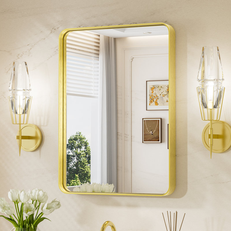 Miroir d'appoint Tyro, Doré, 30 po x 22 po, Rectangulaire