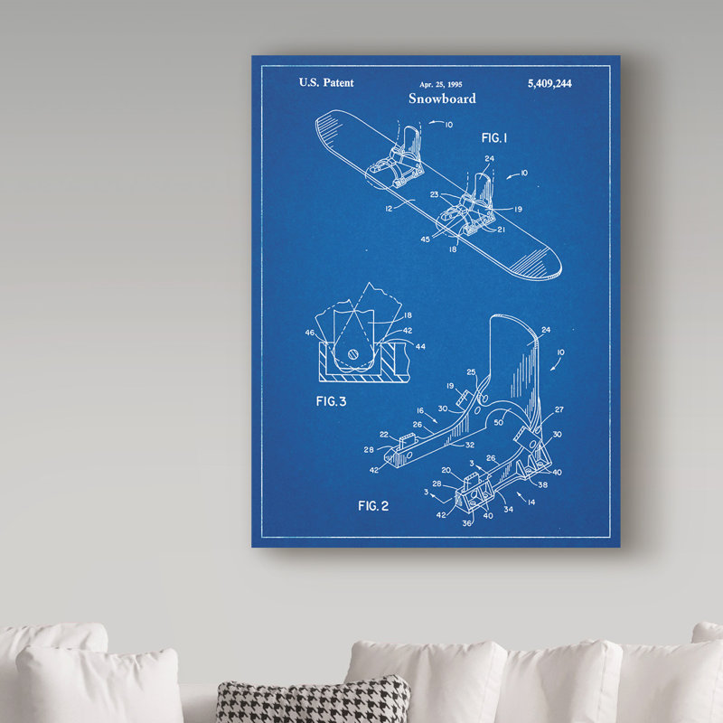 «Snowboard» par Manilo, reproduction d'art sur toile tendue, H 32 po x l 24 po