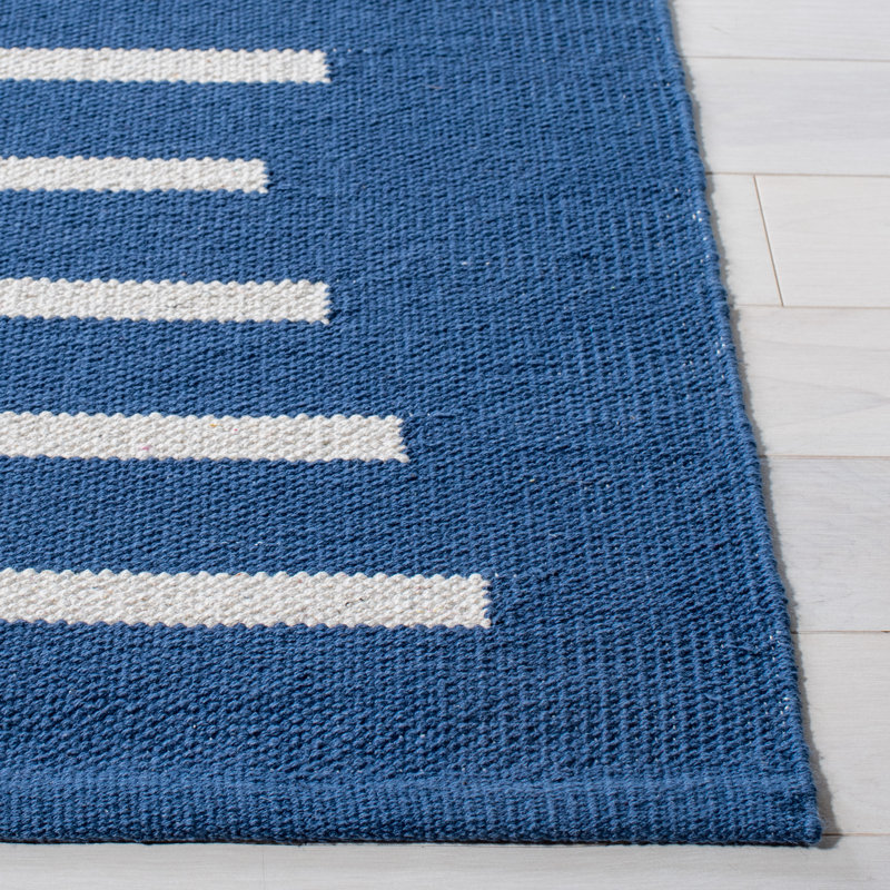 Estyn Hand Woven Cotton Striped Rug, Rectangle 3' x 5'