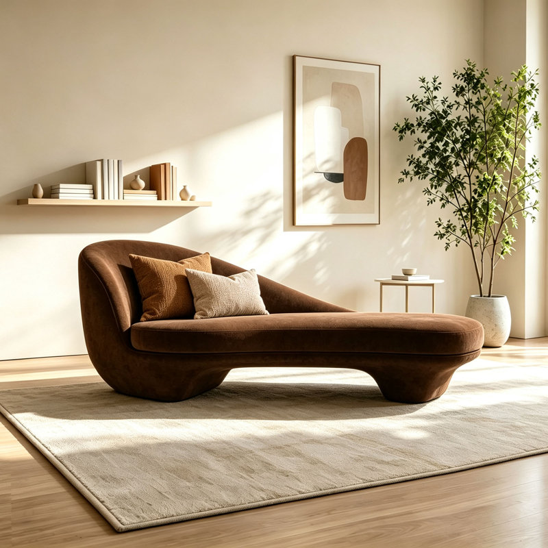 Chaise longue de loisir de style luxueux, Dark Brown