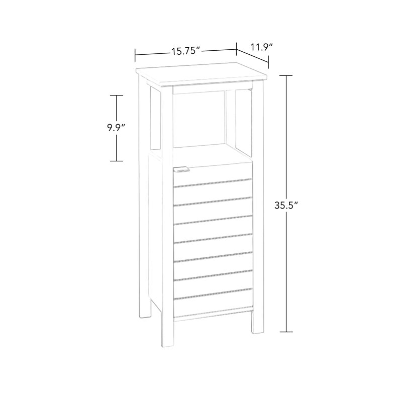 RiverRidge Madison Single Door Bathroom and Laundry Storage Cabinet and Organizer with Open and Adjustable Interior Shelves