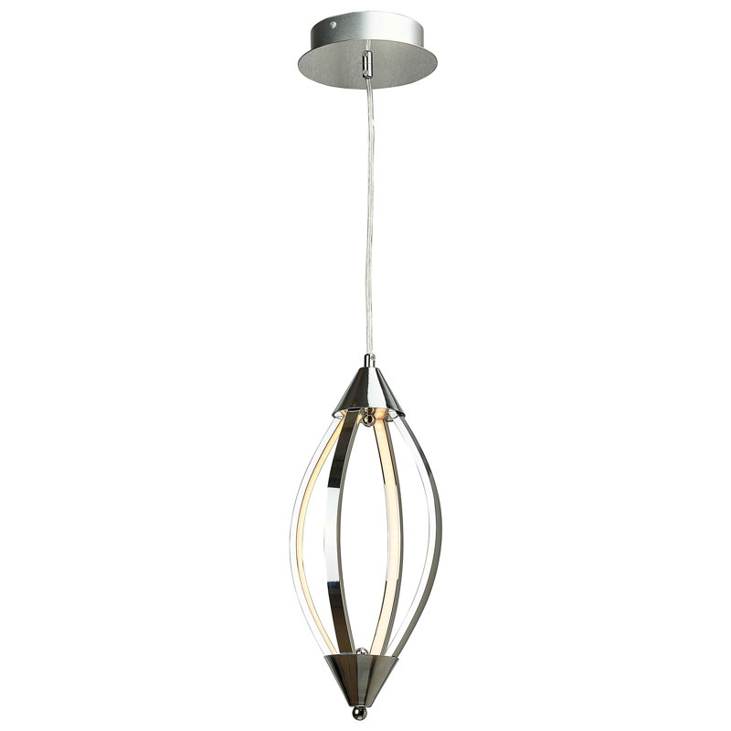 Luminaire suspendu 4 lumières à DEL, forme courbée vers l'intérieur