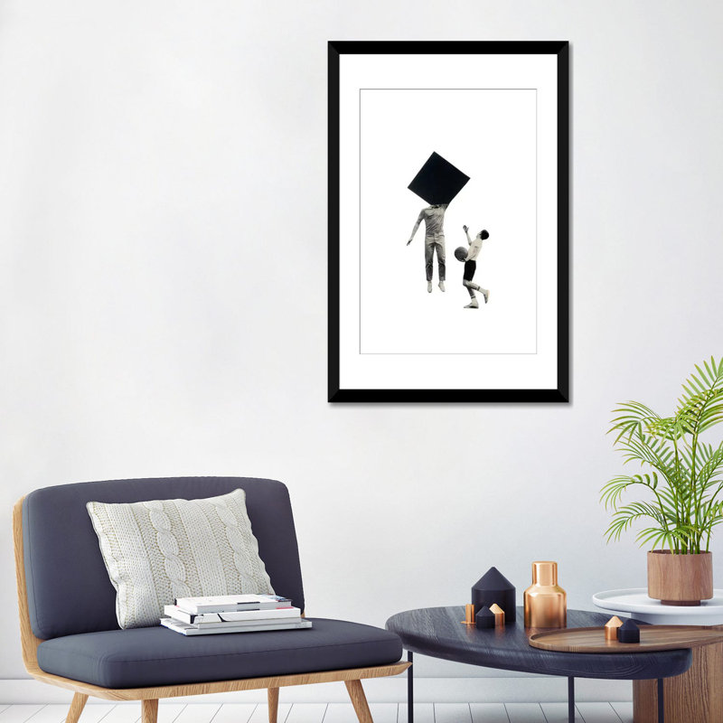 « block », impression sur toile, Papier d'art encadré noir, Blanc, H 32 po x l 24 po x P 1 po