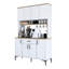 Modern Multi-Purpose Cabinet, Walnut & White Finish, 47.2 x 72.5 x 15.7 inches | 100% Melamine Coated E1 Quality Chipboard, Features Numerous Shelves & 1 Drawer, Wall-Mountable for Additional Storage, Stylish & Functional Design-833347192