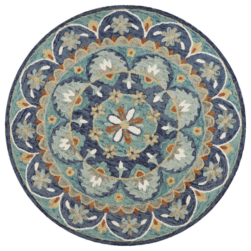 Hand Tufted Wool Indoor Rug, Round 6'