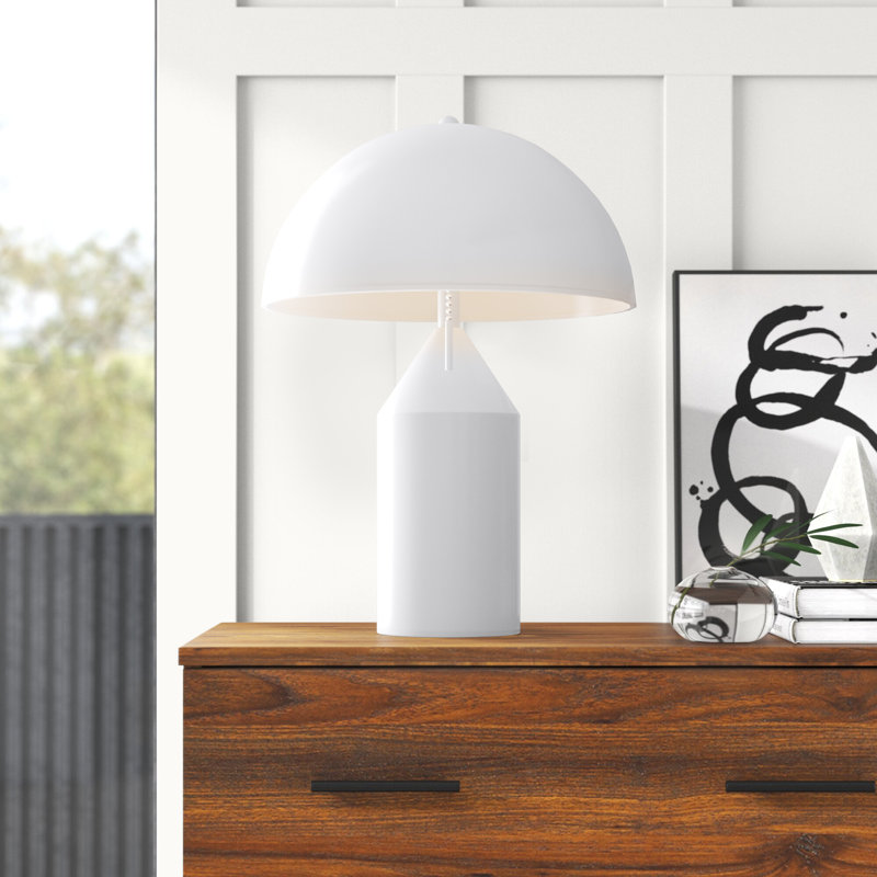 Lampe de table en métal Braintree, Blanc