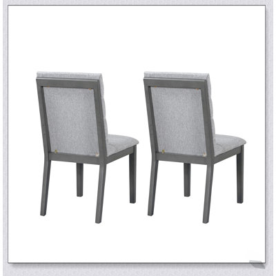 Oak Gray Finish & Tufted Upholstery Modern Dining Chairs Set of 2 – Sleek Comfort for Every Space