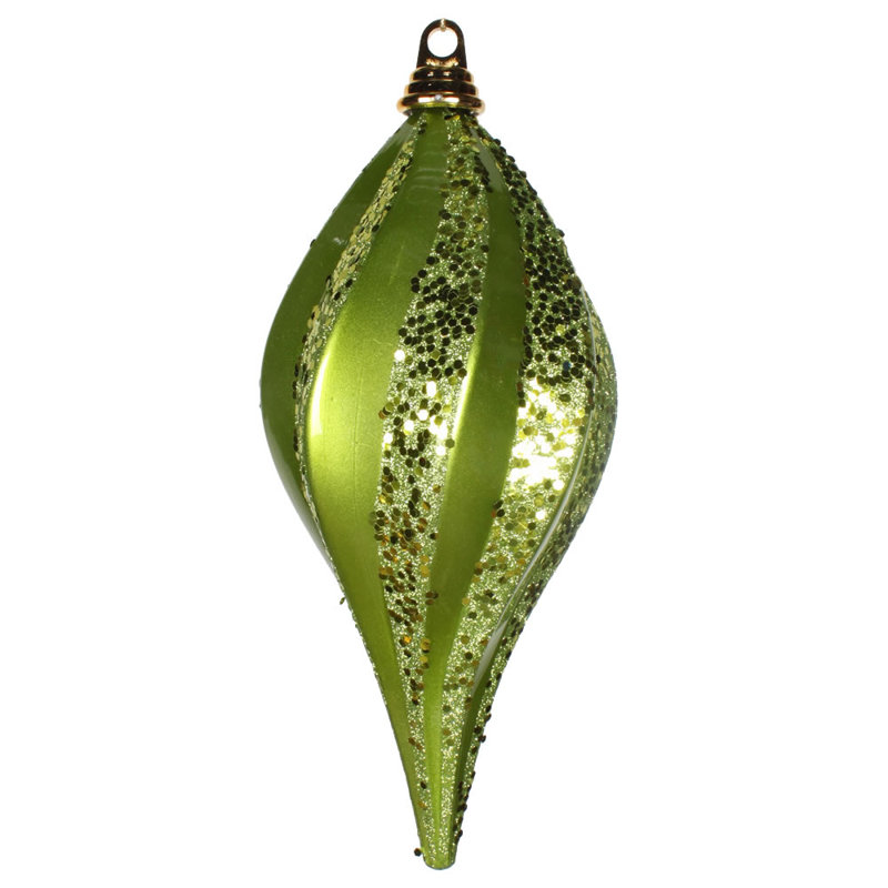 Ornement en forme de bonbon scintillant, H 12 po x l 6 po x P 6 po, Lime