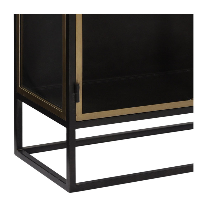 Stein 36" Gunmetal and Brass Finished Iron and Glass 2-Door Sideboard