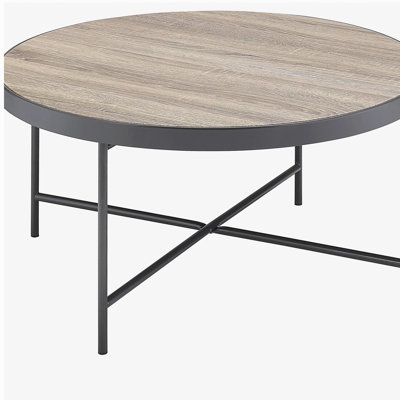 Weathered Grey Oak and Black Coffee Table