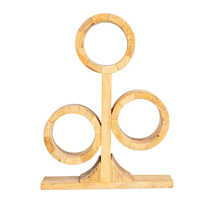 Mango Wood Circular Wine Rack