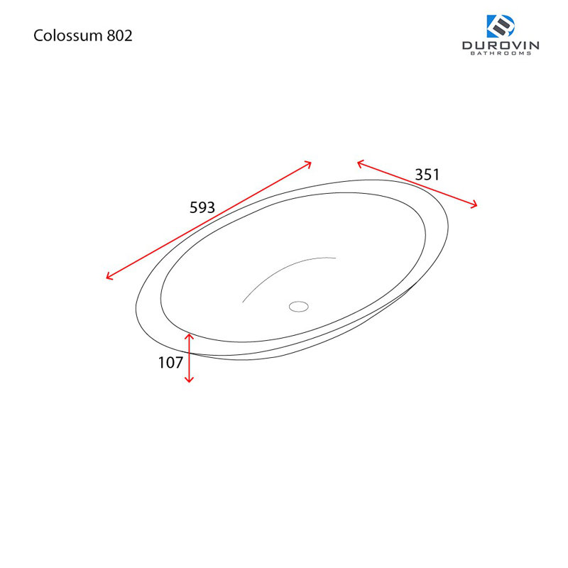 Durovin Bathrooms 351mm L x 593mm W Natural Engineered Stone Rectangular Sink